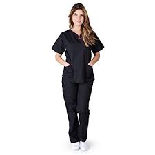 Natural Uniforms Womens Contrast Trim Scallop Scrub Set